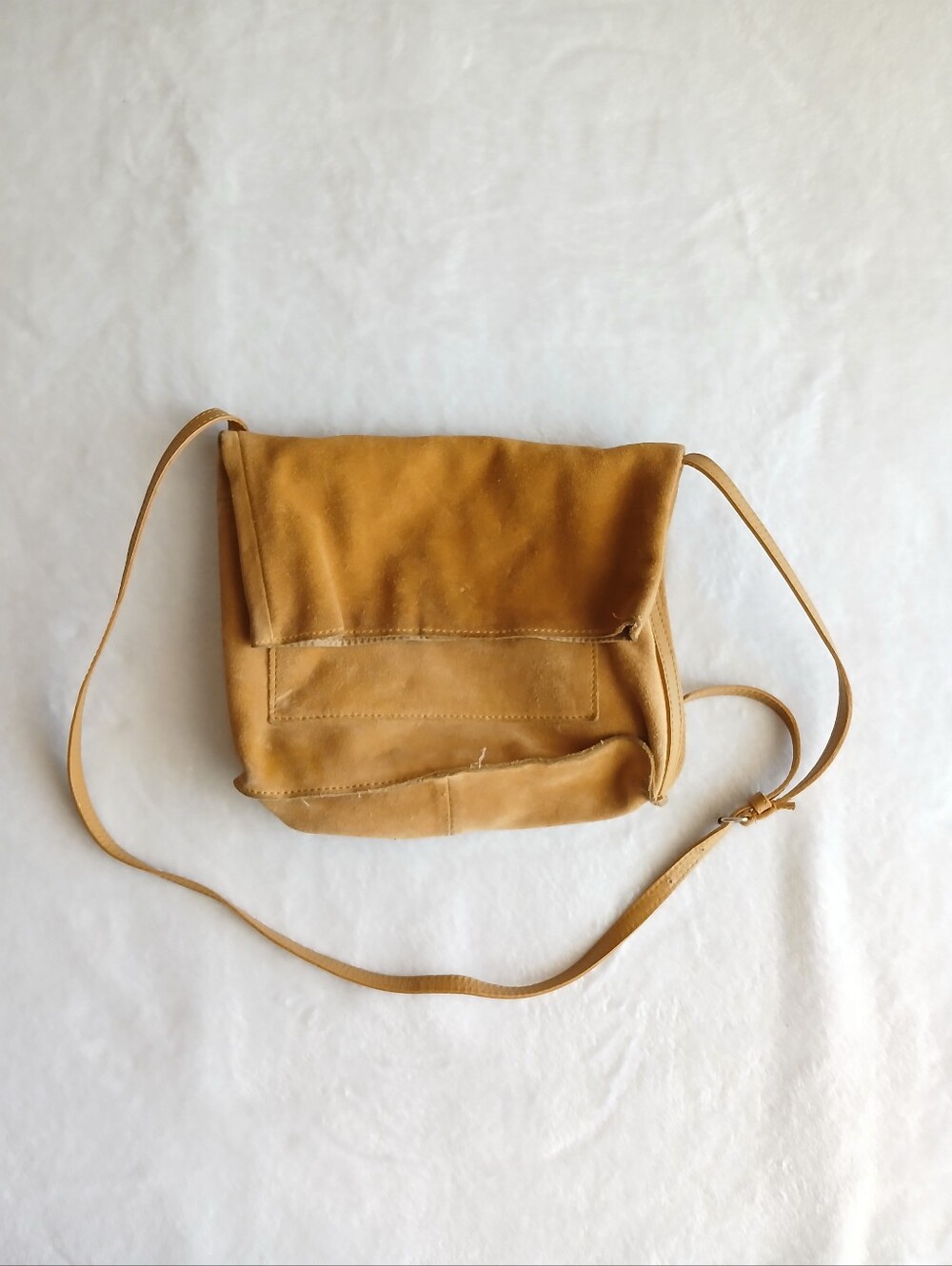 Vintage Suede Foldover Shoulder Bag
